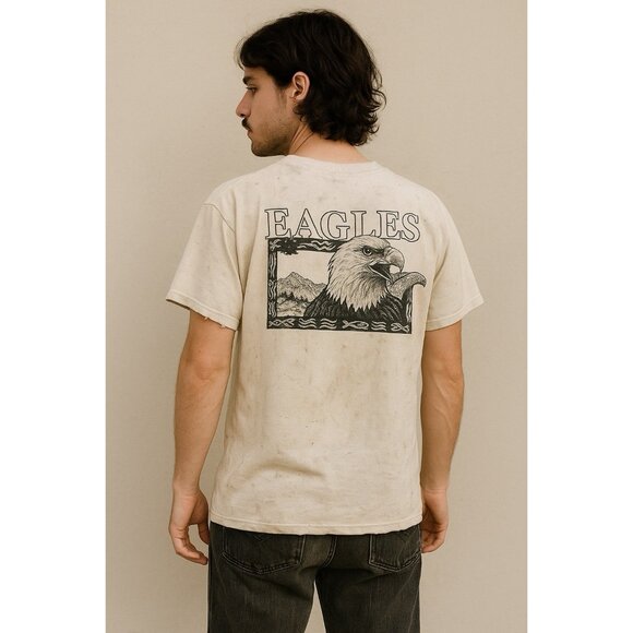 Vintage 2000 Del Sol Eagles Bald Eagle Graphic Tee  Thrashed Grunge Y2K SZ Large - Picture 1 of 9